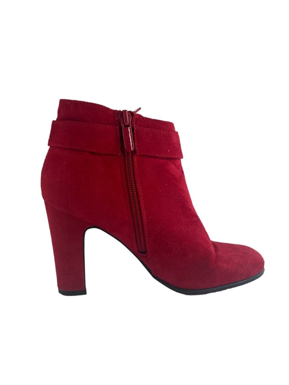 Impo Odessa Suede Ankle Booties Heels Size 6M Bow Detail Side Zipper - Picture 2 of 8
